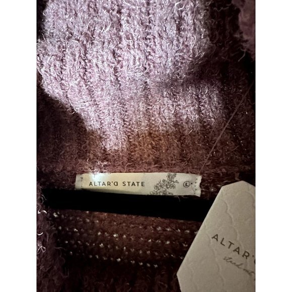 ALTR'D STATE LADIES PINK CROPPED COWL NECK SUPER SOFT SWEATER (L) NEW WITH TAGS - Picture 3 of 5